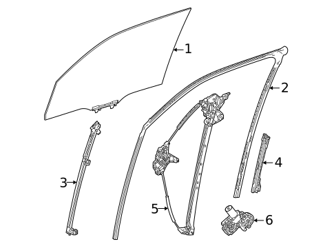 Glass - Front Door for 2023 Lexus LX600 #1