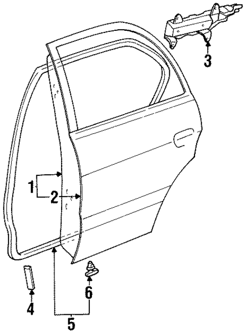 Door & Components for 1997 Toyota Tercel #1