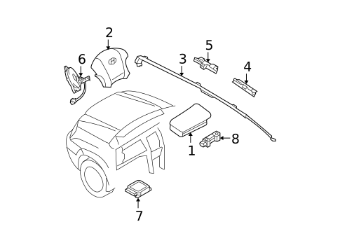 Air Bag Components for 2009 Hyundai Tucson #0