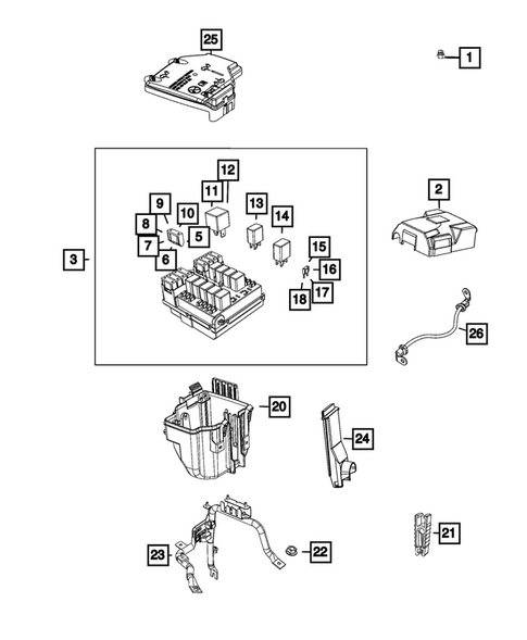 Power Distribution, Fuse Block, Junction Block, Relays and Fuses for 2024 Ram ProMaster EV #0