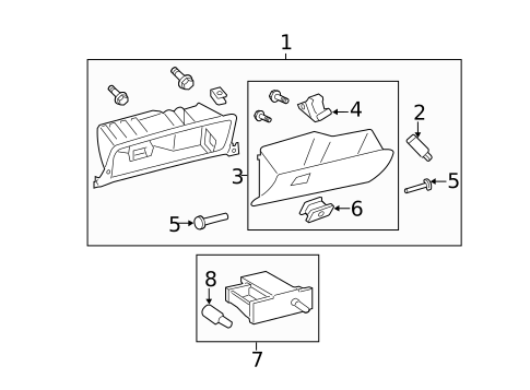 Glove Box for 2011 Toyota Avalon #0