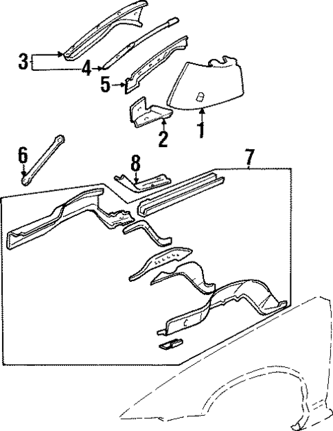 Structural Components & Rails for 2003 Pontiac Grand Prix #0