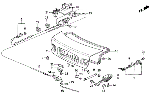 Trunk Lid for 1993 Honda Civic #0