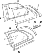 51361888326 - : Side Window Weatherstrip, Right for BMW: 318i, 318is, 325, 325e, 325es, 325i, 325is, 325iX, M3 Image