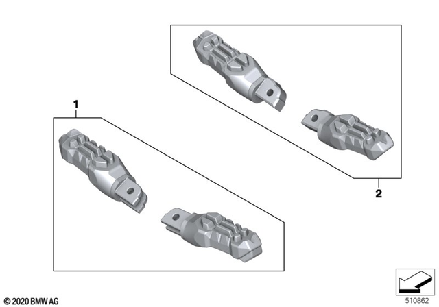 77259457352 - : Rider Footrest, Right for BMW-Motorrad Image