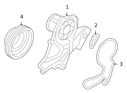 Water Pump for 2010 Hyundai Santa Fe #0