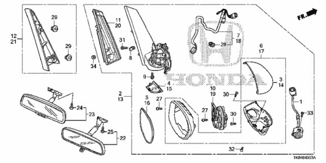 Mirror (3) for 2015 Honda Odyssey #0