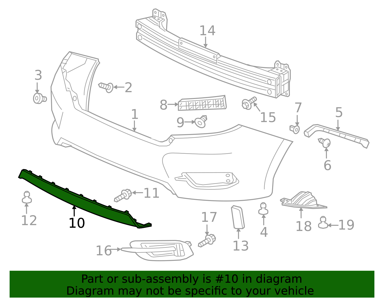 71502-TEX-Y00 - 2018-2019 Honda Civic - Garnish Rear Bumper (Lower