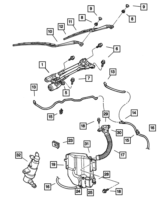 6505683AA - Wiper/Lock Cylinder and Keys: Hex Head Screw And Washer for Mopar Image