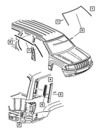 5JG18RXFAB - : D Pillar Applique, Right for Mopar Image