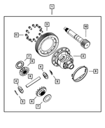 4659175AB - 4-Speed; Automatic VLP Transaxle: Differential Ring Gear for Chrysler: 200, PT Cruiser, Sebring | Dodge: Avenger, Caravan, Stratus Image