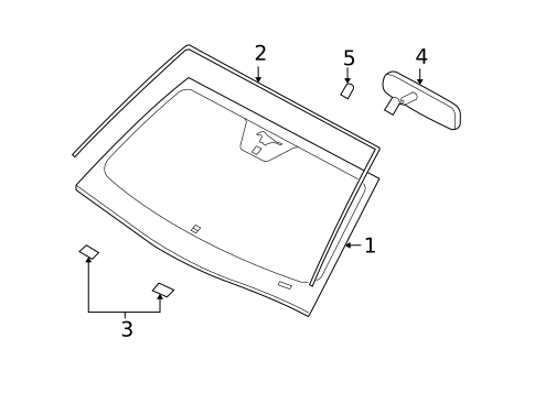 Glass - Windshield for 2012 Ford Mustang #0