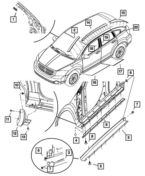 Moldings and Ornamentation for 2007 Dodge Caliber #0