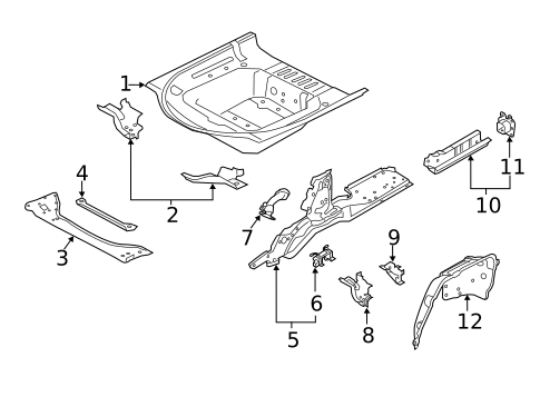Rear Floor & Rails for 2018 Jaguar XF #1