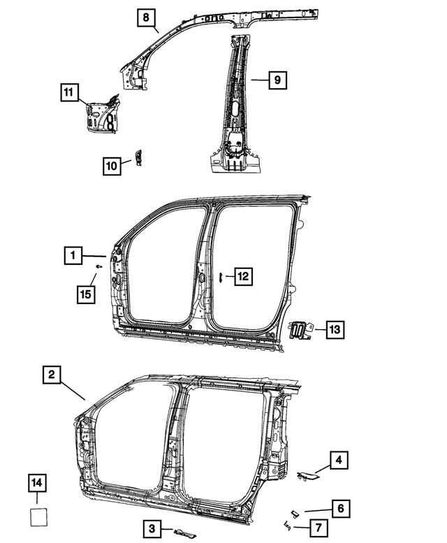 68424567AD - Body Sheet Metal Except Doors: A Pillar Inner Panel, Left for Mopar Image