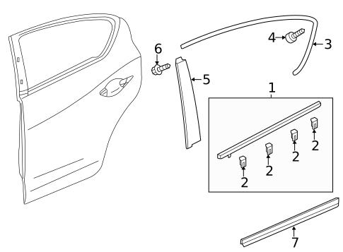 Exterior Trim - Rear Door for 2022 Acura ILX #0