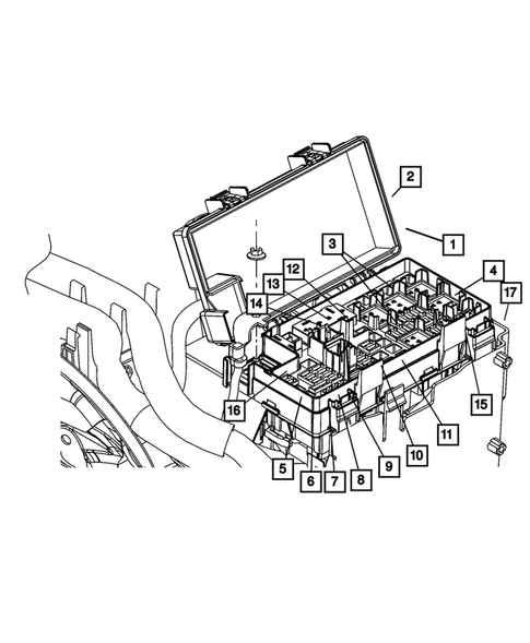 Power Distribution Center, Fuse Block, Junction Block, Relays and Fuses for 2011 Dodge Durango #0