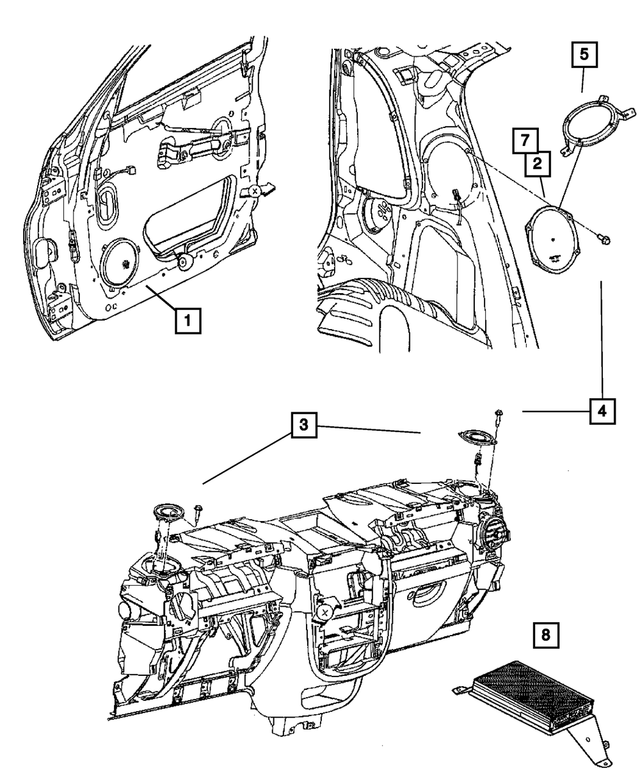 « 4672552AA –  : Arrière Haut-parleur pour Mopar Image »