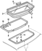 EOBZ5450054A - Body: Glass for Ford: LTD, Mustang | Mercury: Capri, Marquis Image
