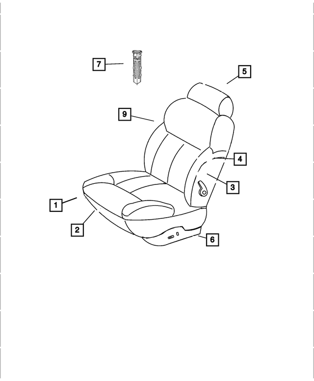 5093532AA - Interior Trim: Front Seat Cushion, Right for Mopar Image