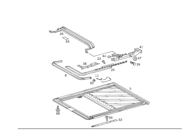 1237820098 - Electric Sliding/Lifting Roof: Seal for Mercedes-Benz: 220D, 230, 240D, 280, 300SD, 300SE, 300SEL, 400SE, 400SEL, 500SEL, 560SEL, 600SEL, C220, C230, C280, C43 AMG, G55 AMG, G550, G63 AMG, G65 AMG, S420 Image image