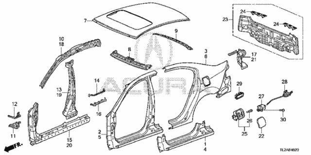 Outer Panel - Rear Panel for 2014 Acura TSX #0