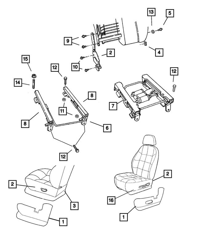 « 5013658AA –  : Siège Motorisé Dispositif De Reglage, Côté Droit pour Mopar Image »