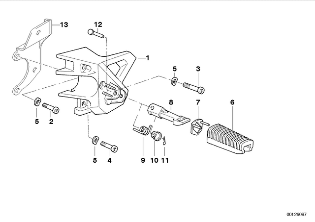46712330764 - : Footrest, Right for BMW-Motorrad Image