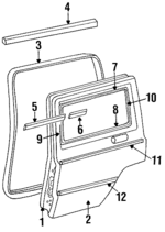 55176002 - Body: Door Shell for Jeep: Cherokee, Wagoneer Image