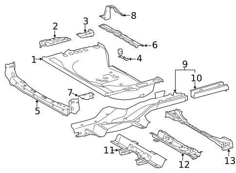 Rear Floor & Rails for 2017 Toyota RAV4 #1