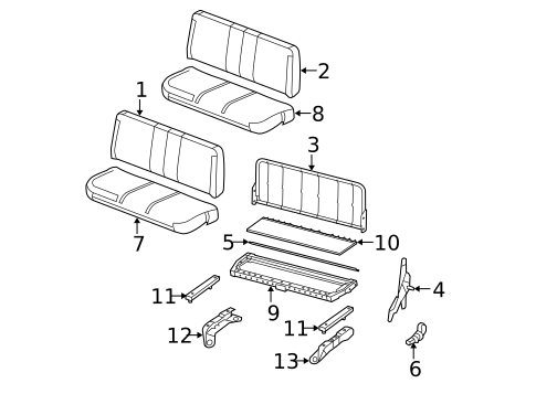 Rear Seat Components for 2010 Ford F-350 Super Duty #3