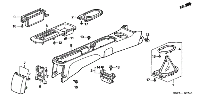 Console (1) for 2005 Honda Civic #0