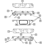 5192109AB - 5.7L Gas; Engine: Exhaust Manifold Gasket, Left Side for Mopar Image