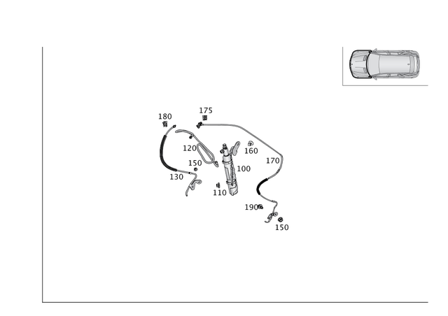 1668602900 - Windshield Washer System, Emergency Equipment: Pressure Medium Reservoir for Mercedes-Benz: GL450, GL550, GL63 AMG, GLE350, GLE400, GLE43 AMG, GLE450 AMG, GLE550e, GLE63 AMG, GLE63 AMG S, GLS450, GLS550, GLS63 AMG, ML350, ML400, ML550, ML63 AMG Image image