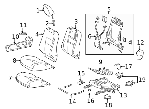 Passenger Seat Components for 2018 Toyota Corolla iM #0