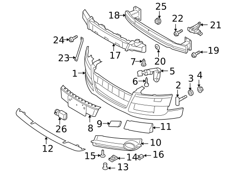 Bumper & Components - Front for 2009 Audi TT Quattro #0