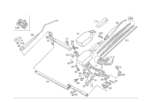 Pane Wiper for 1984 Mercedes-Benz 500 SEC #0
