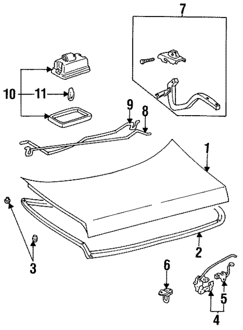 Lid & Components for 1993 Lexus ES300 #0