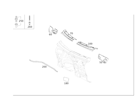 Fire Wall and Connection Parts for 2006 Mercedes-Benz ML500 #0