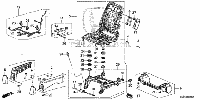 Front Seat Components (R.) (Power Seat) (1) for 2011 Honda Odyssey #0