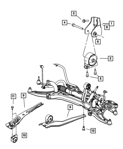 Engine Mounting for 2007 Jeep Compass #0