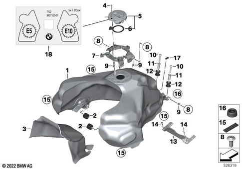 Fuel Container with Filler Pipe for 2017 BMW-Motorrad F 850 GS Adventure #0