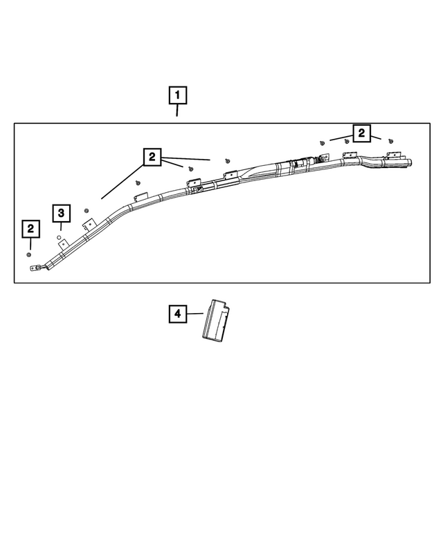 68477651AB - Restraints: Side Curtain Air Bag, Left for Jeep: Cherokee, Wagoneer S Image