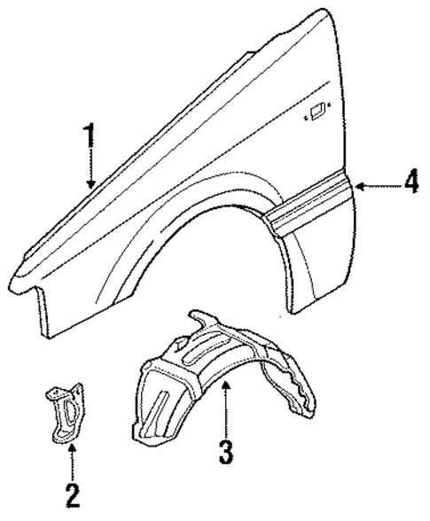 Exterior Trim - Fender for 1989 Mercury Tracer #0
