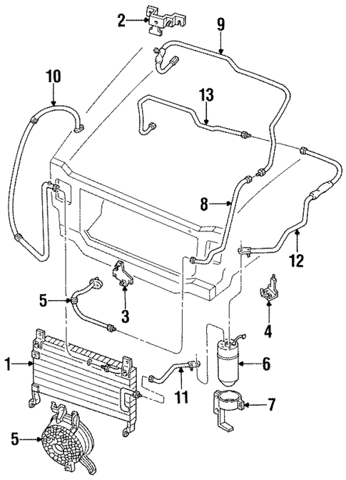 Condenser, Compressor & Lines for 1997 Ford Aspire #0