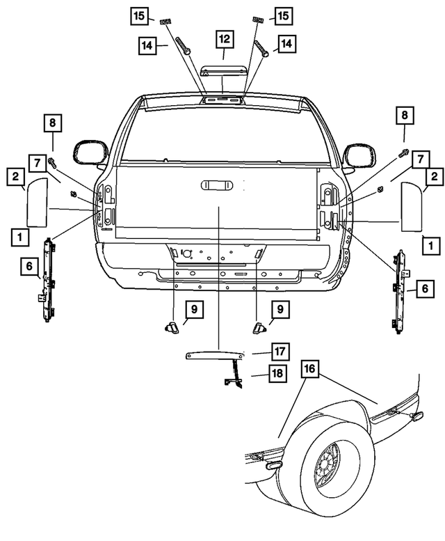 55055270 - Electrical: Tail Stop Turn Lamp, Right for Mopar Image