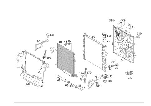 Radiator, Mounting, and Covering for 2009 Mercedes-Benz GL320 #0