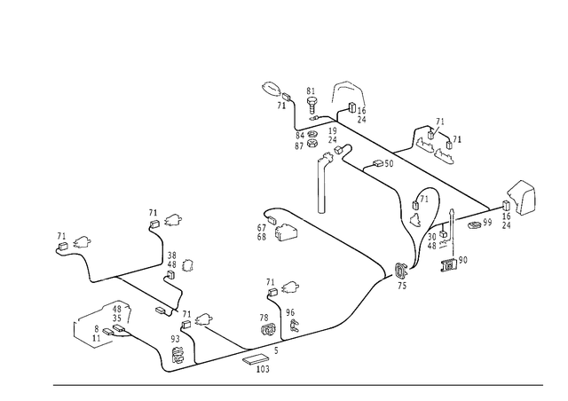1245409707 - Electrical Equipment and Instruments: Wiring Harness for Mercedes-Benz: 500E Image image