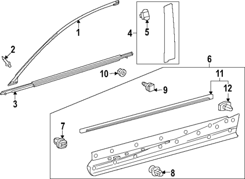 Exterior Trim - Front Door for 2025 Lexus RZ450e #0