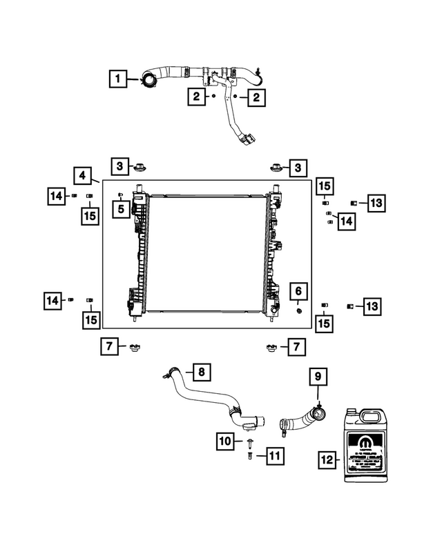 68381461AB - Cooling: Radiator Outlet Hose for Mopar Image